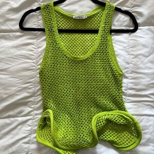 Zara green wired tank top